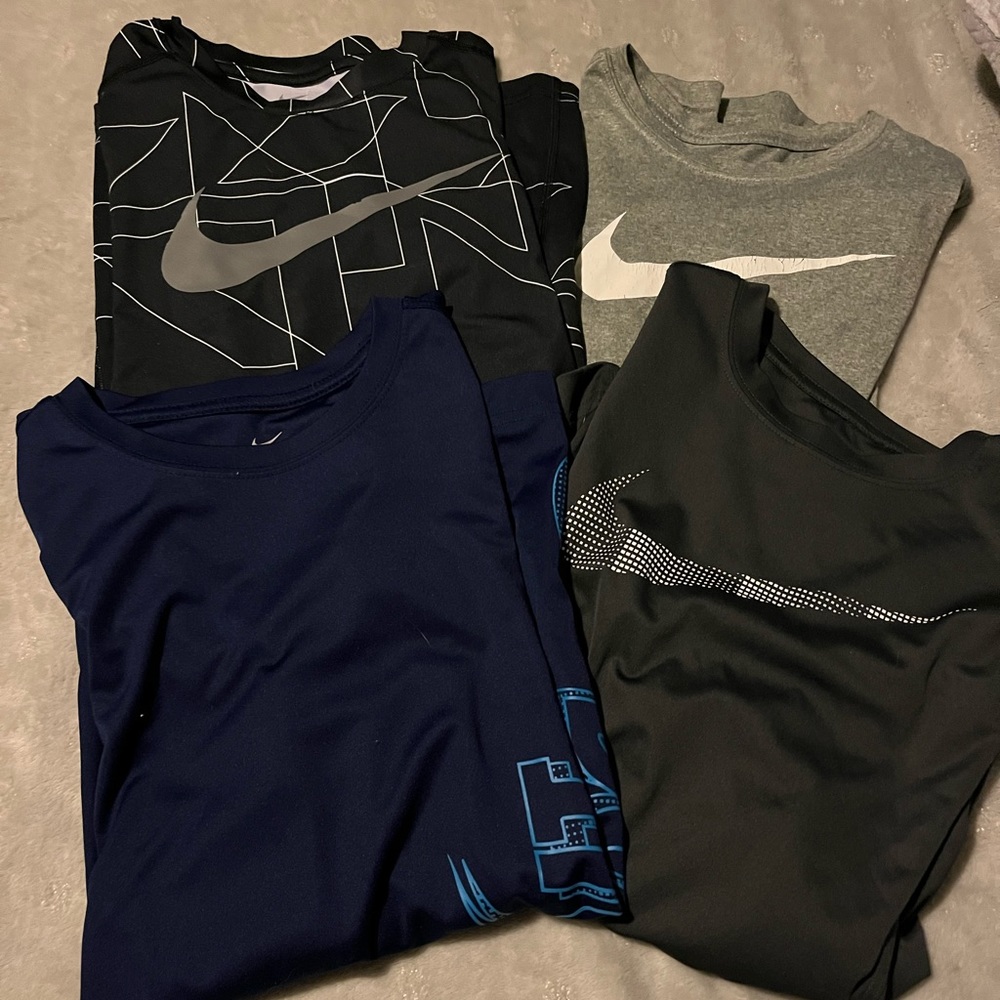 1 long sleeve shirt and 3 short sleeve shirts